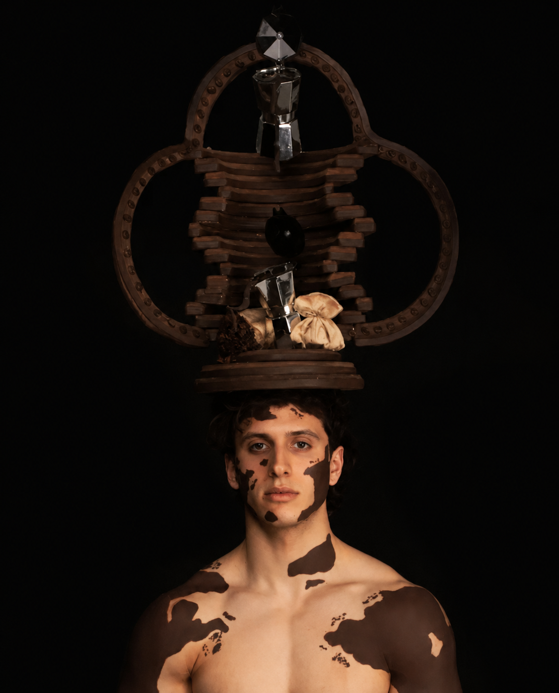 Body painting vitiligine e metafora del caffè